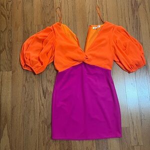 Vibrant Orange and Pink Dress
